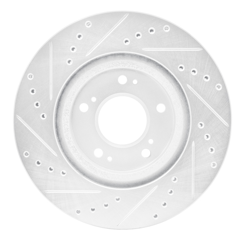 Mitsubishi Eclipse Brake Rotor (1) - Front Right - R1 Concepts - Drilled & Slotted - Silver - `04-`12